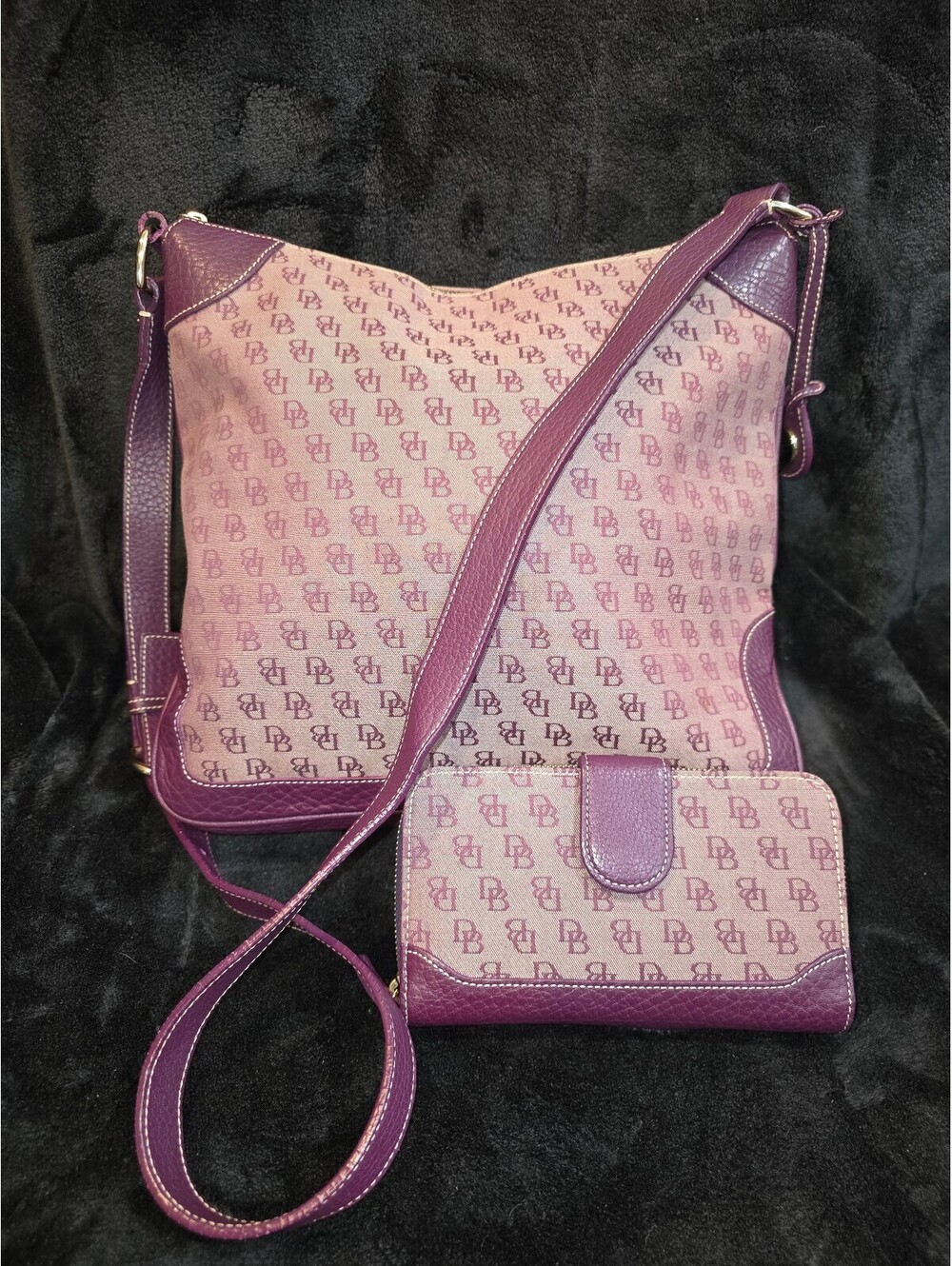 76. Dooney & Bourke purple 💜 monogram Set